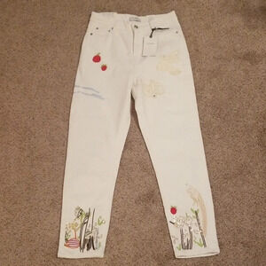 Zara Woman Vintage Embroidered Jeans 2